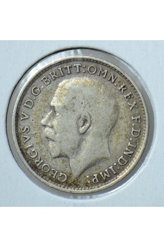Birleşik Krallık 3 Pence 1918 Gümüş. Kral 5. George. 16 Mm. İngiltere. Leuchtturm Kapamada.