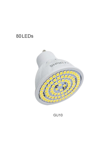 Wezone 220v Gu10 Led Spot Işığı - 80 Led Sıcak Beyaz Aydınlatma Ampulü Diğer
