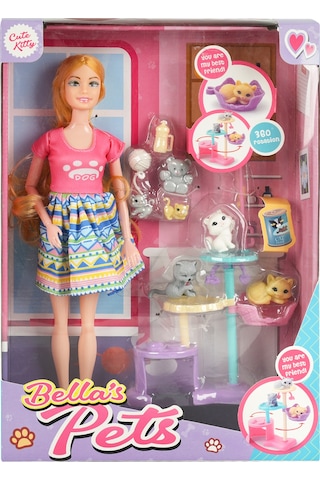 Bella's Pet Oyuncak Bebek Sarı Saçlı Pembe Tişörtlü