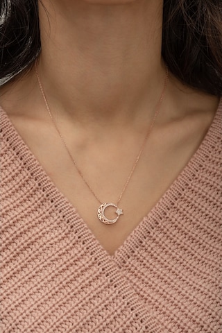 925 Ayar Rose Ayyıldız Kadın Gümüş Kolye (484542788)