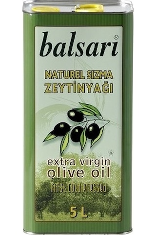 Balsari Naturel Sızma Soğuk Sıkım Zeytinyağı Teneke 5 L