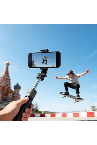 Go Des Gd-st68 360 Derece Dönebilen Portatif Tripod Ve Selfie Çubuğu Siyah