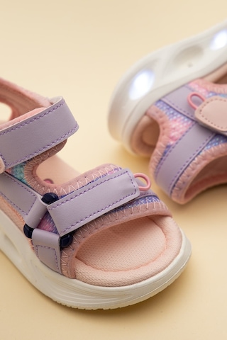 Dilimler Ayakkabı Şirinbebe Ortopedik Kız Bebek Sandalet Lila Işıklı Taban Cırtlıyan Kapalı-4744