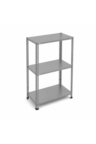 43x93x100 Cm 3 Katlı Çelik Raf Sistemi Elektrostatik Boyalı Metal Depolama Ve Teşhir Rafı Çok Amaçlı Kullanım Gri