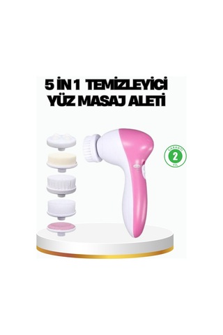 5 İ 1 Arada Yüz Temizleme Cihazı Masaj Fırça Peeling Ve Krem Uygulama Aparatlı