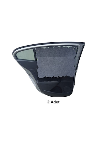 Oto Güneşlik Perdesi Yan Cam Araç Perdesi Arka Koltuk Emzirme Örtüsü Gri Keçe Vantuzlu 2 Adet