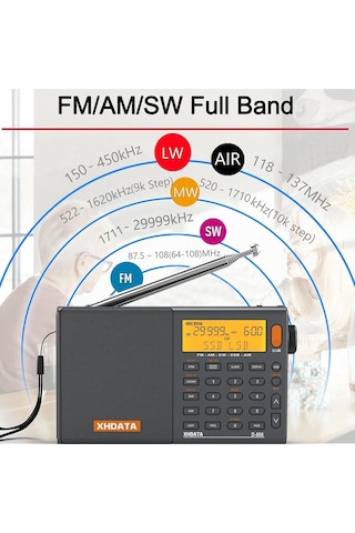 Xhdata D-808 Taşınabilir LCD Ekranlı Dijital Radyo