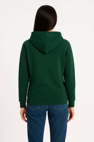 Suma Haki Renk Üç İplik Kanguru Çepli Kapüşonlu Sweatshirt Hoodie