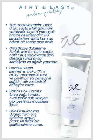 Cosmetex Roland Airy & Easy Glossy Hair Wax Parlak Ve Esnek Saç Şekillendirici 100 ML