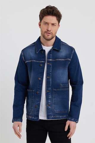 Erkek Likralı Regular Fit Klasik Kot Ceket Lacivert-lacivert Lacivert