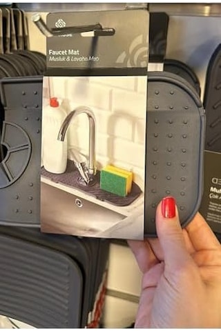 1 Adet Elastik Siyah-su Tutucu Düzenleyici Kaydırmaz Mutfak Banyo Matı Musluk Mat Mtevystrisg4 Açık Ahşap