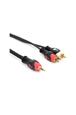 Yüksek Kalite 3.5mm Erkek to 2RCA Erkek Ses Kablosu 10Metre