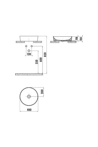 Creavit Ultra Yuvarlak Deliksiz Çanak Lavabo 40CM