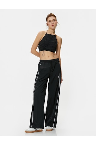 Koton Crop Paraşüt Üst Halter Yaka Stoper Detaylı Siyah 4sal30010ıw 4SAL30010IW999