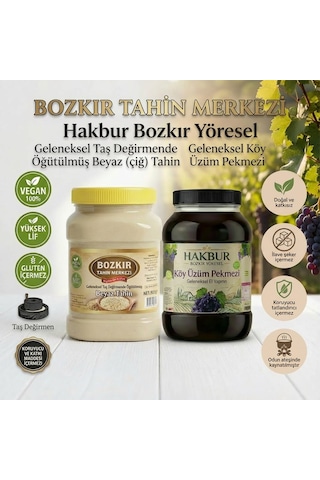 Bozkır Tahin Merkezi Muhteşem İkili Beyaz Tahin 935 Gr- Köy Üzüm Pekmezi 950 Gr Doğal&katkısız