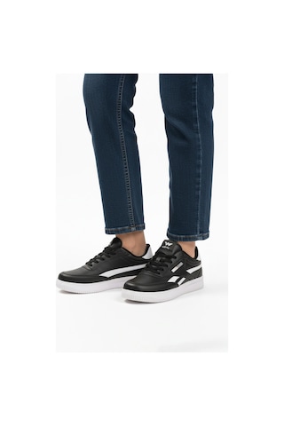 Siyah Beyaz Bağcıklı Hafif Cilt Erkek Spor Ayakkabı Marlow M Siyah - Beyaz