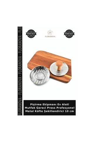 Pişirme Ekipmanı Ev Aleti Mutfak Gereci Press Profesyonel Metal Köfte Şekillendirici 10 Cm Ahşap
