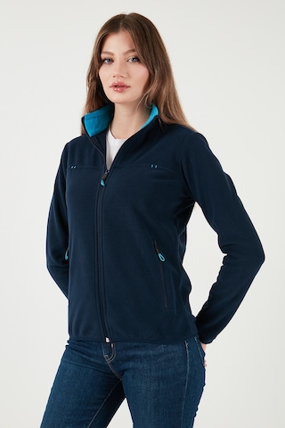 Lela Slim Fit Anti-Pilling Tüylenme Yapmayan Fermuarlı Cepli  Hırka Bayan Polar 5907002 Lacivert