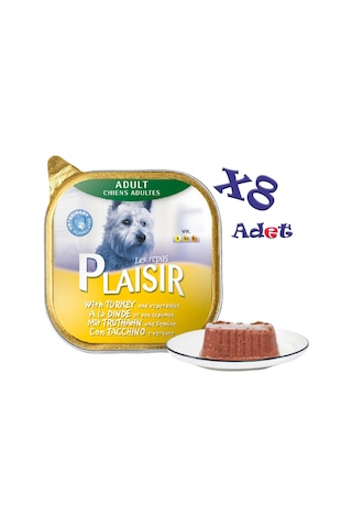 Plaisir Hindi Etli Pate Konserve Yetişkin Köpek Maması 8 x 150 G