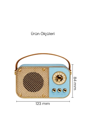 Nostaljik Bluetooth Hoparlör Bluetooth 5.2 Usb & Tf Kart Destekli Led Taşınabilir Speaker