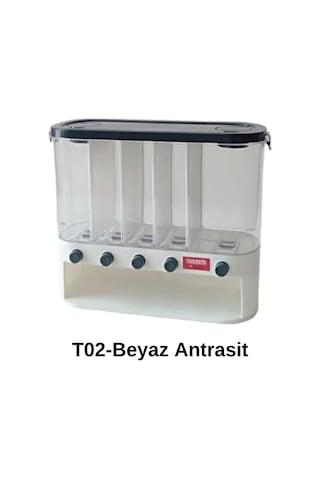 Tahılmatik Gıda Tahıl Ve Bakliyat Organizer Beyaz Antrasit Antrasit - Beyaz