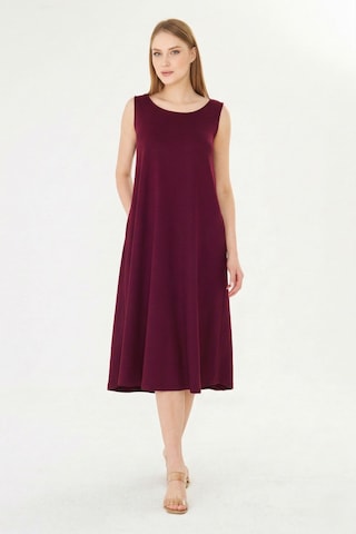 Sortie Collection Basic Kolsuz Modal Cepli Çan Elbise Bordo