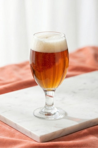 Lav Misket Cam Bira Bardağı 6'lı 400 ml Ayaklı