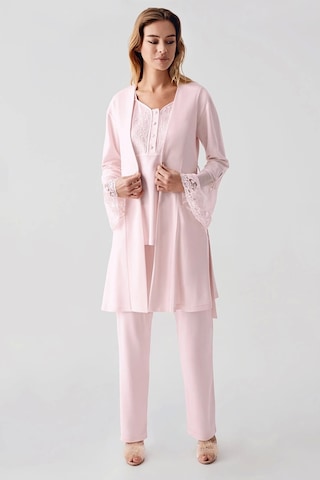 Freshness 322 Kadın Sabahlıklı Pijama Takımı Pembe