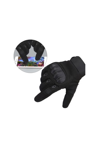 Tenfowee Motorsiklet Eldiveni: Üç Parmak Dokunmatik, Dayanıklı, Kaymayı Önleyici Ve Nefes Alabilir Siyah Xl Eldiven