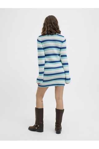 Jack & Jones Kadin Sifir Yaka Uzun Kollu Örgü Elbise - Rory - 12275508 Aqua Sky