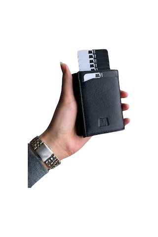 Mft Leather Hakiki Deri Erkek Mekanizmalı Cüzdan Retro 2660 Napa Siyah
