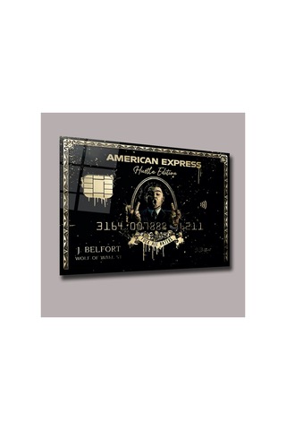 Amex American Express Cam Tablo Pct0959 Modern Dekorasyon Temalı Dekoratif Duvar Tablosu, Salon, Ev Ve Ofis Dekoru,