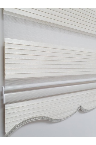 Bbb Geniş Pliseli Simli Zebra Stor Perde Mz296