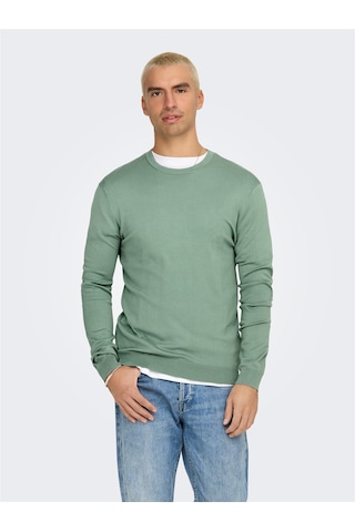 Only & Sons Onswyler Lıfe Reg 14 Ls Crew Knıt Noos Erkek Yeşil Kazak - 22020088