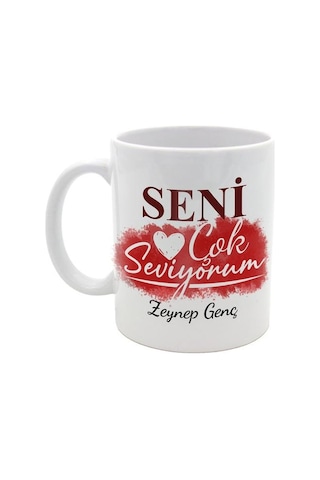 Sevgililere Özel Tasarım Kupa & Özel Tasarım Mum & Bahar Coşkusu Çiçek Demeti Hediye Seti