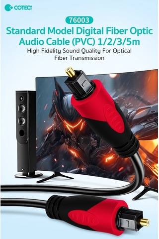 Özel Üretim Coteci 1m Dijital Fiber Optik Audio Kablosu Çıkış Sistem Aksesuar