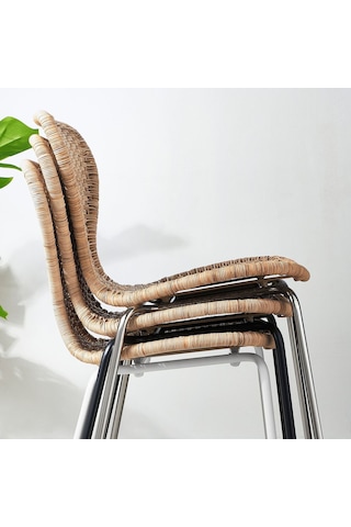Yemek Masası Takımı, Rattan-beyaz, 4 Sandalyeli, Açılabilir Beyaz