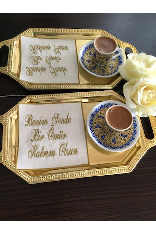 Nakışlı Söz & Nişan Mendili,tepsi Örtüsü,damat Kahve Peçetesi