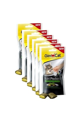 Gimcat Nutri Pockets Kedi Otlu ve Multivitaminli Kedi Ödül Maması 6 x 60 G