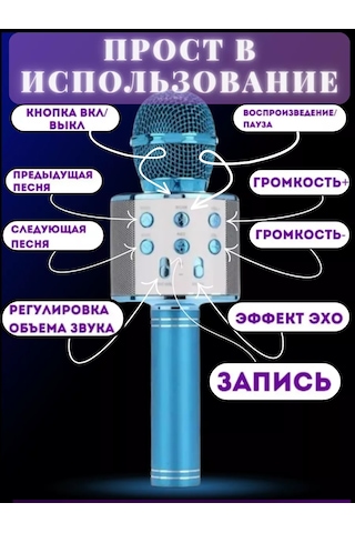Detskij Mikrofon Karaoke Çocuklar İçin Kablosuz Karaoke Mikrofonu 190583040