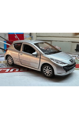 Oyuncak Metal Model Araba 1/36 Çek Bırak Peugeot 207 Gri