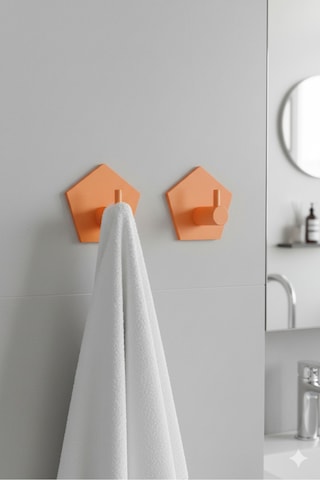 2 Li Askılık Kapı Arkası, Duvara Monte, Dayanıklı Malzeme, Turuncu 82 Turuncu