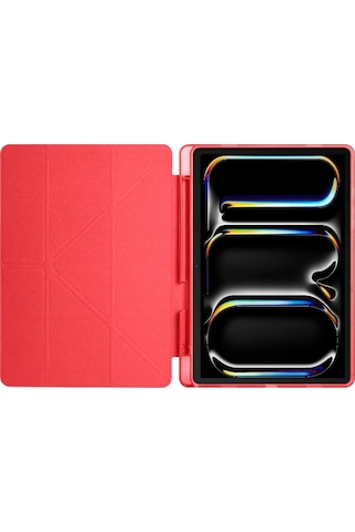 Apple Uyumlu iPad Pro 11 Inç 2024 M4 Kılıf Kalem Şarj Bölmeli Stadlı Uyku Modlu Arkası Silikon Akıllı Case Kılıf