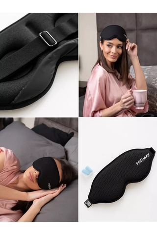 Feel Way Seyahatler İçin Uyku Maskesi Göz Bandı Uyku Gözlüğü 229275289 Siyah