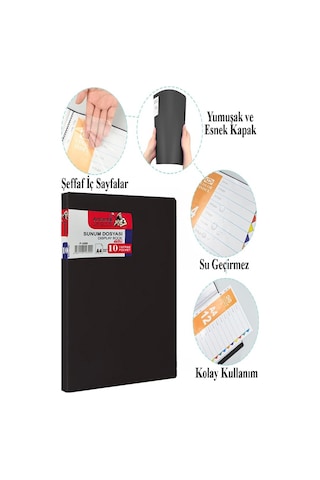 Mavi Sunum Dosyası 100 Lü 3 Adet Poşet Dosyalı Katalog Dosyası 100 Poşetli Kendinden Dosya Plastik Kapaklı Mavi