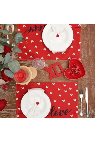Sevgililer Günü Masa Örtüleri, Ev Partileri İçin Mutfak Masa Örtüsü, 8 Adet Diğer