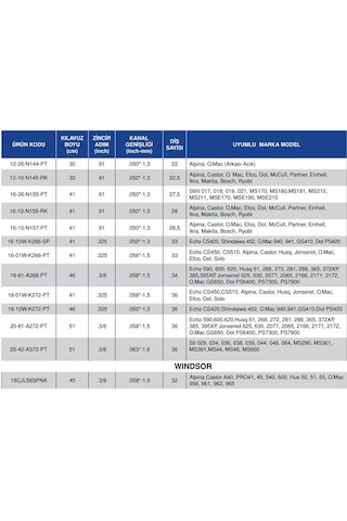 Carlton 18-81-a268-pt Makaralı Kılavuz Pala 3/8 - 34 Diş Echo Husq Jonsered Uyumlu