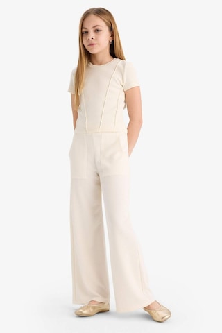 DeFacto Kız Çocuk Wide Leg Geniş Bol Paça Beli Lastikli Eşofman Altı C1180A825SMER98 Ekru
