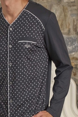 Cossy By Aqua 26166 Erkek Uzun Kollu Önden Düğmeli Pijama Takımı-desenli Desenli