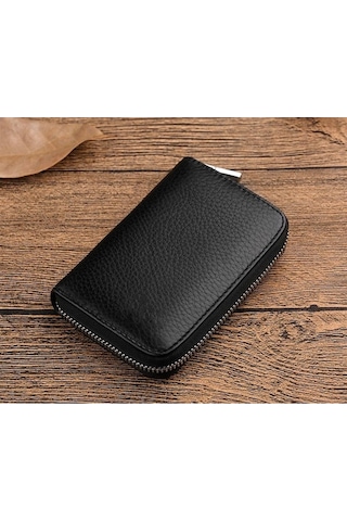 Zyzqstore Septwolves Black Leather Metal Clasp 10-card Holder Wallet Siyah